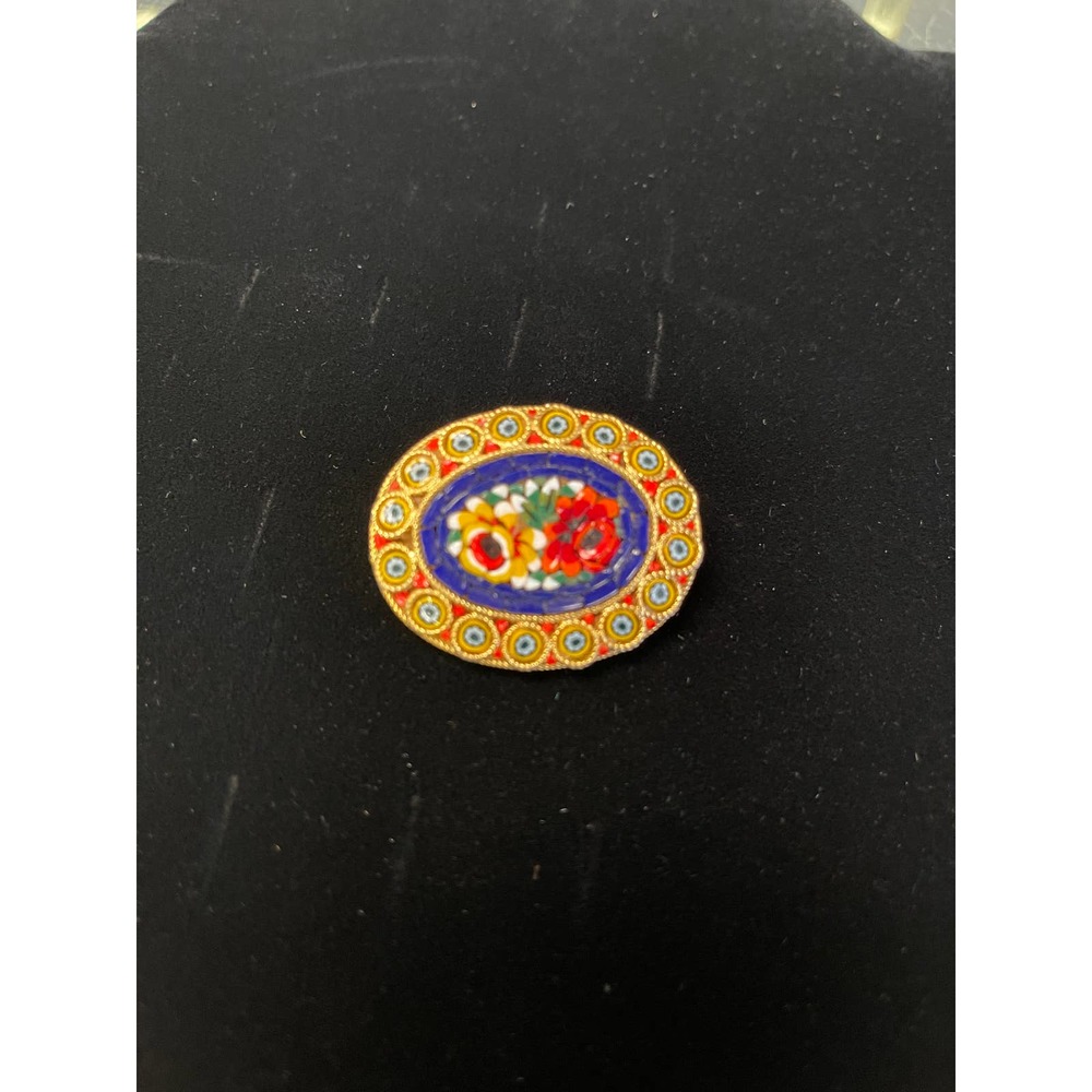 Vintage Italian Micro Mosaic Brooch